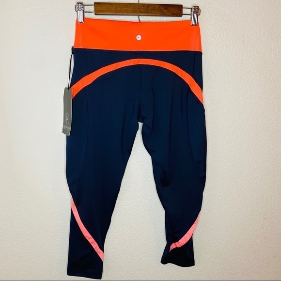 90 Degree by Reflex Leggings Blue and Orange SZ:S - Picture 2 of 5